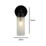 Matt Black and Glass Bathroom Wall Light
