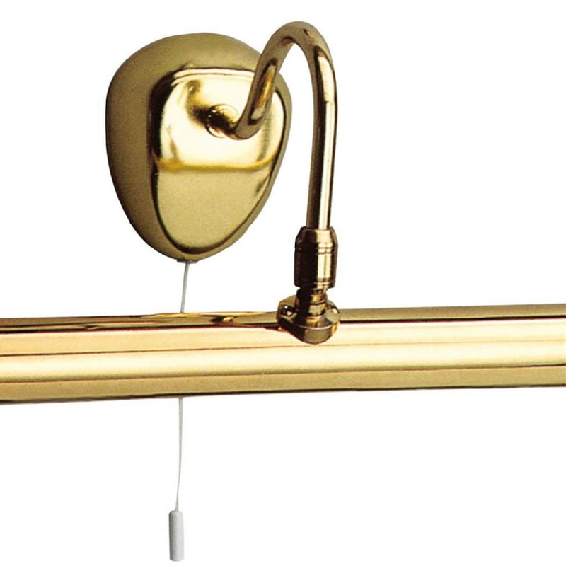 Polished Brass 2 Lamp Traditional Switched Adjustable Picture Light 360mm