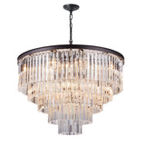 Black and Crystal Glass Modern 16 Lamp Chandelier Ceiling Pendant 80cm
