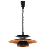 Black & Copper Vintage Metal Rise and Fall Pendant Ceiling Light 430mm