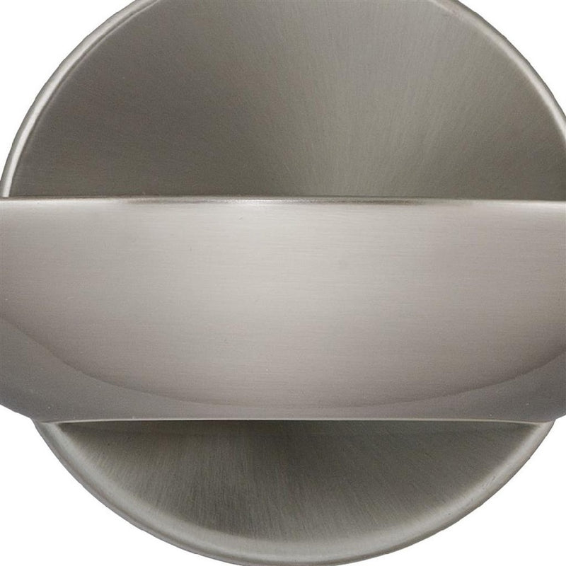 LED Satin Silver & Frosted Glass Round Plate Wall Uplighter 110mm