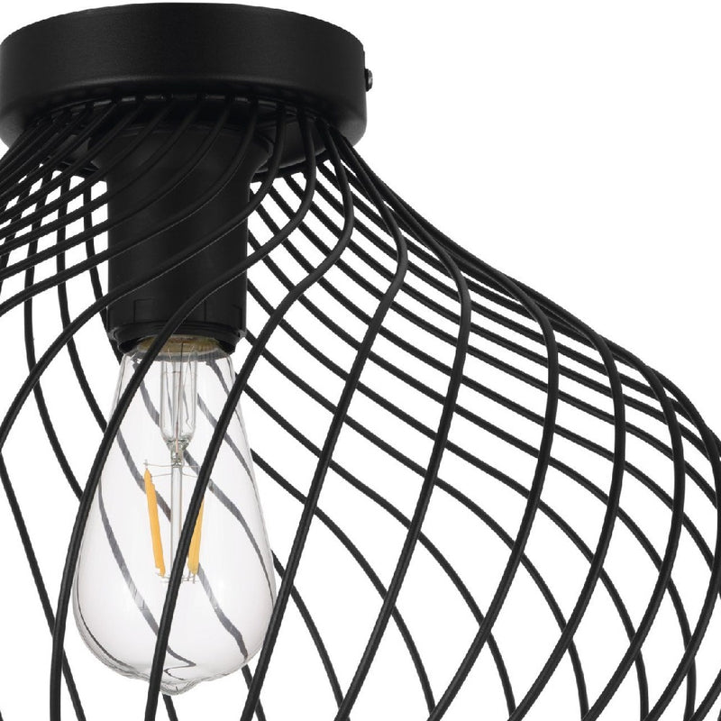Black Vintage Wire Cage Ceiling Light