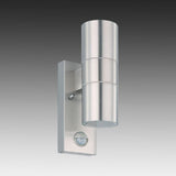 LED Stainless Steel Outdoor Cylinder Up & Down Wall Light with PIR IP44