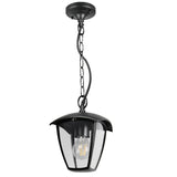 Black and Clear Outdoor Modern Hanging Pendant Lantern Wall Light IP44