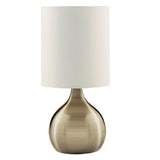 Antique Brass Modern Globe Touch Table Lamp with White Shade 29cm