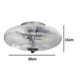 Modern Ribbed Glass Flush Ceiling Light
