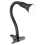 Black Modern Clip On Flexible Stem Switched Task Table Lamp 30cm