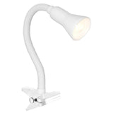 White Modern Clip On Flexible Stem Switched Task Table Lamp 30cm