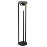 LED Matt Black Outdoor Solar Power Cylinder Post Light with PIR 130lm 60cm