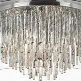 Polished Chrome & Clear Glass 4 Lamp Semi Flush Light with Spiral Tubes 350mm