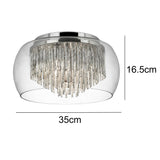 Polished Chrome & Clear Glass 4 Lamp Semi Flush Light with Spiral Tubes 350mm