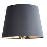 Britalia BRL10VELVET/GREY Grey Velvet and Gold Inner Modern Easy Fit Tapered Drum Lampshade