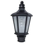 Britalia BR5180601012 Black & Clear Glass Outdoor Vintage Coach Half Lantern Flush Wall Light