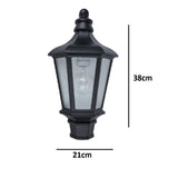 Britalia BR5180601012 Black & Clear Glass Outdoor Vintage Coach Half Lantern Flush Wall Light
