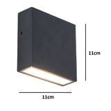 LED Matt Black Outdoor Modern Square Flush Down Wall Light