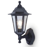 Black Outdoor Vintage Up Coach Lantern Wall Light with PIR Motion Sensor 