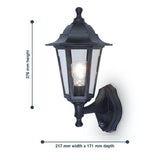 Black Exterior Lantern Wall Light with Motion Detector