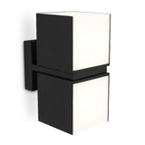 Britalia BR5193801012 LED Matt Black Outdoor Cuboid Multi Directional 2 Lamp Wall Light IP54