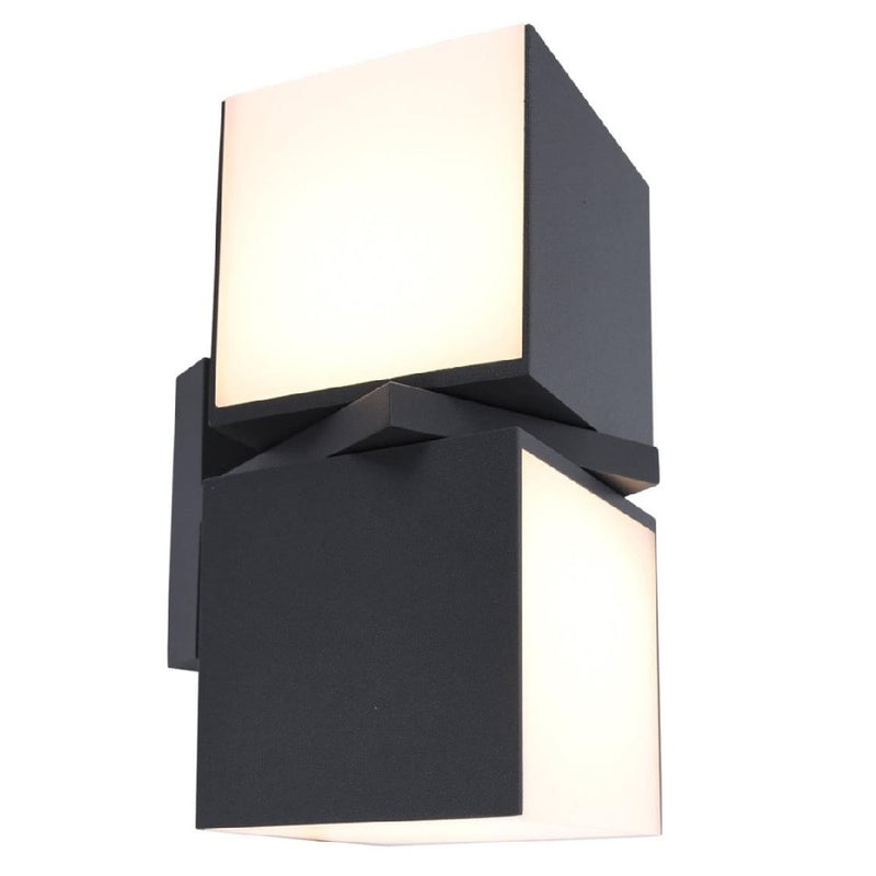 Anthracite Dark Grey Twin Head Flush Wall Light