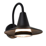 Britalia BR5213901012 Matt Black Outdoor Modern Swan Neck Down Lantern Wall Light IP54 - 24cm Height