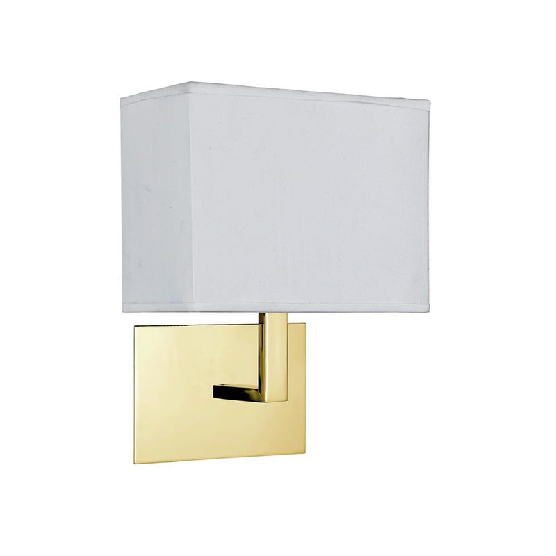 Britalia BR5519SB Satin Brass Square Backplate Wall Light with Rectangular White Shade