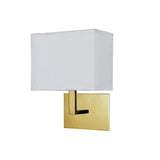 Polished Brass and white shade wall light