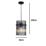 Elegant matt black and smoked glass pendant light