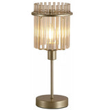 Britalia BR55622CP Modern Champagne Gold Table Lamp with Glass Rod Shade 37.5cm