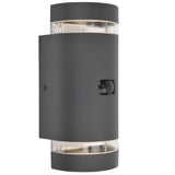 Britalia BR5604014118 Anthracite Outdoor Modern Half Cylinder Up &amp; Down Wall Light with Motion Sensor