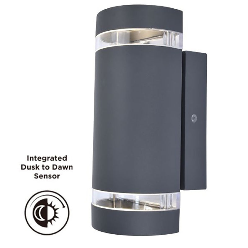 Britalia BR5604023118 Anthracite Dark Grey Outdoor Vintage Down Lantern Wall Light with Integrated Dusk Till Dawn Photocell Sensor