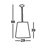 Matt Black 4 Lamp Vintage Tapered Rectangle Lantern Pendant 290mm