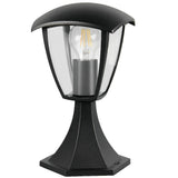 Black outdoor lamp with clear glass shade IP44