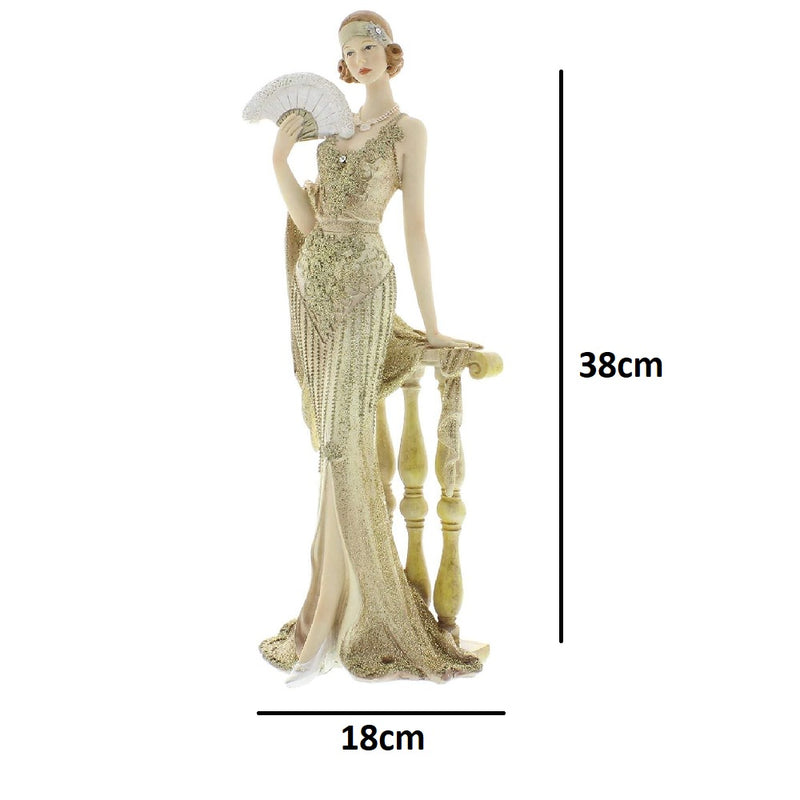 Gold art deco lady figurine