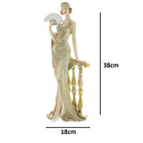 Gold art deco lady figurine