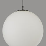 Black & White Opal Glass Globe Pendant Light