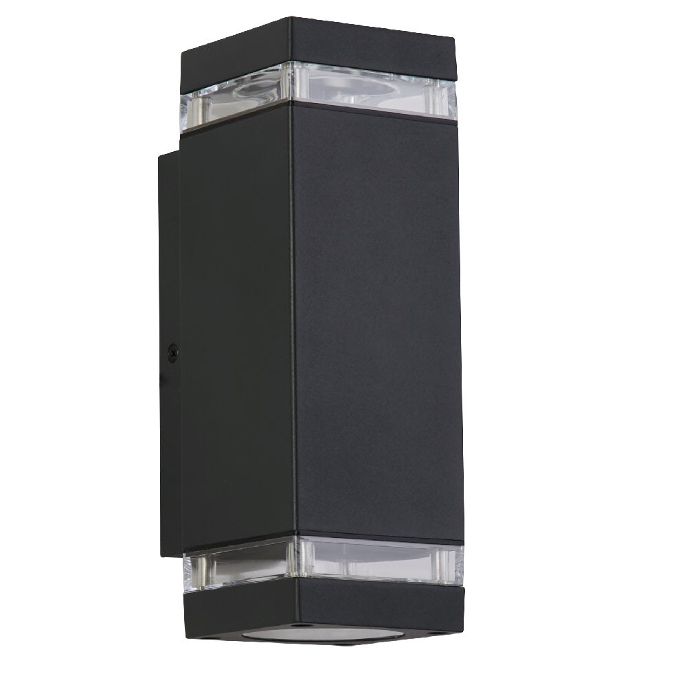 Rectangular Up Light Matt Black Outdoor Modern Rectangular Up & Down Wall Light IP44 ...