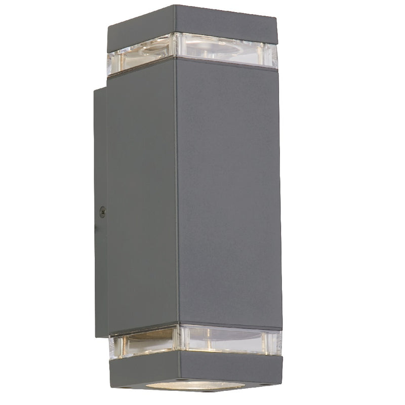 Britalia BR61101GY Anthracite Dark Grey Outdoor Modern Rectangular Up &amp; Down Wall Light