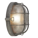 Black Silver Round Caged Outdoor Wall Light Outdoor 1 Lamp