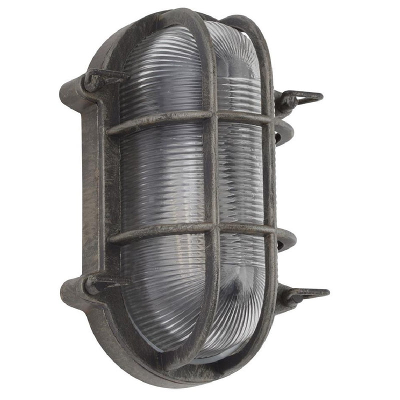 Antique Black Oval Caged Outdoor Wall Light Outdoor 1 Lamp