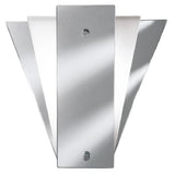 Mirrored Modern Fan Style Wall Light with Frosted Glass Panels 260mm