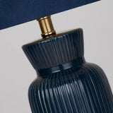 Navy Blue Velvet Blue and Ceramic Table lamp