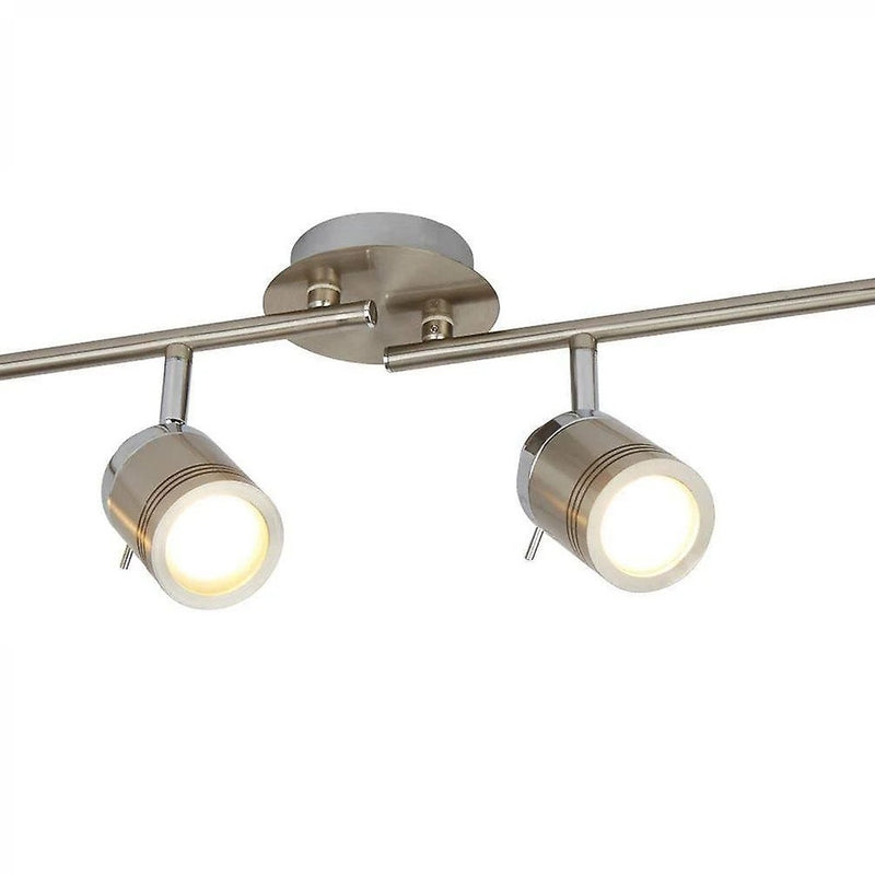 Satin Silver Bar Spot Light with 4 Heads