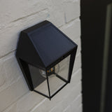 Black Solar Powered outdoor Wall lIght with sensor