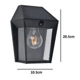 Black wall Light with PIr solar powered