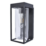 Britalia BR6988804012 LED Matt Black Outdoor Vintage Rectangular Lantern Flush Wall Light with PIR - Solar Powered | IP44 Outdoor Rated