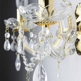 Polished Brass Vintage 2 Lamp Wall Light with Crystal Acrylic Beads 320mm