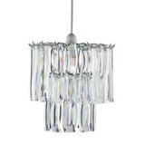 Polished Chrome & Clear Acrylic Ribbons 2 Tier Easy Fit Pendant Shade 25cm