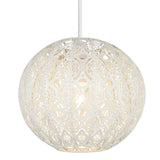 Cream Metal Globe Pendant Shade