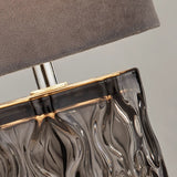 Chrome & Grey Velvet Shade Table Lamp