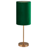 Gold & Dark Green Velvet Drum Shade Vintage Table Desk Lamp 47cm